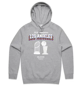 2 Titles - Lakers x Dodgers 2020 Championship Hoodie Sweater - Grey All Over