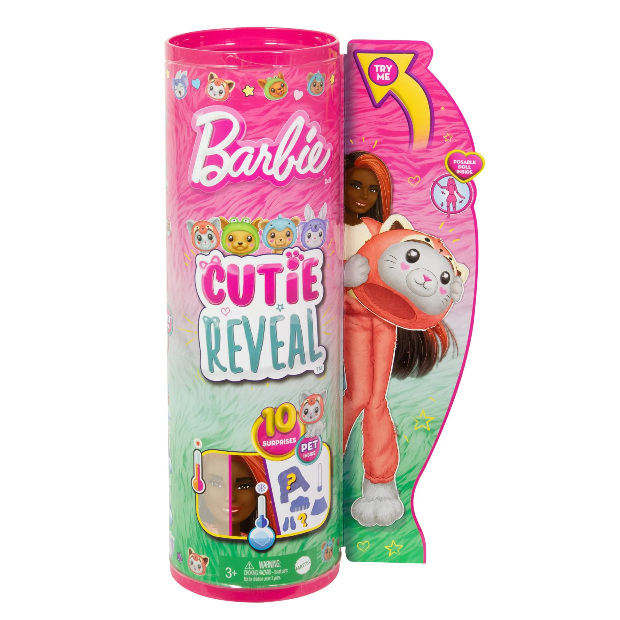 Barbie Cutie Reveal Costume-Themed Series Doll & Accessories With 10 Surprises, Kitten As Red Panda