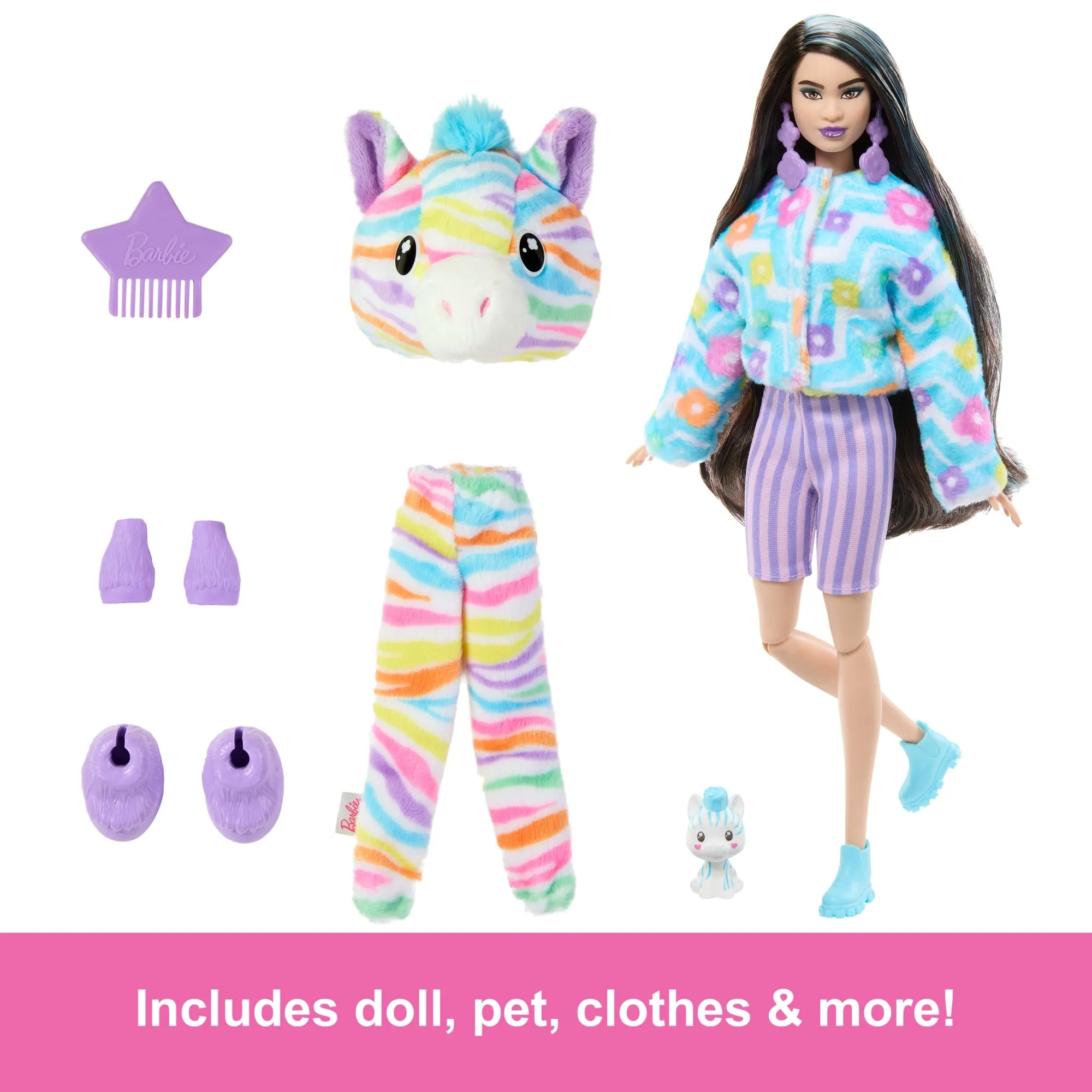 Barbie Cutie Reveal Zebra Doll & Accessories, Color Dream Series With 10 Surprises