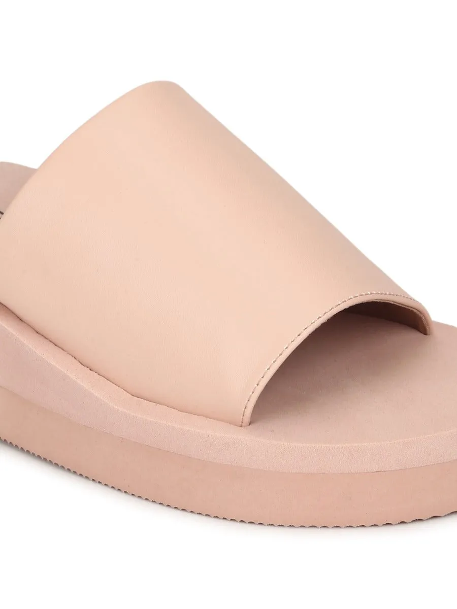 Beige EVA Slip On Wedges