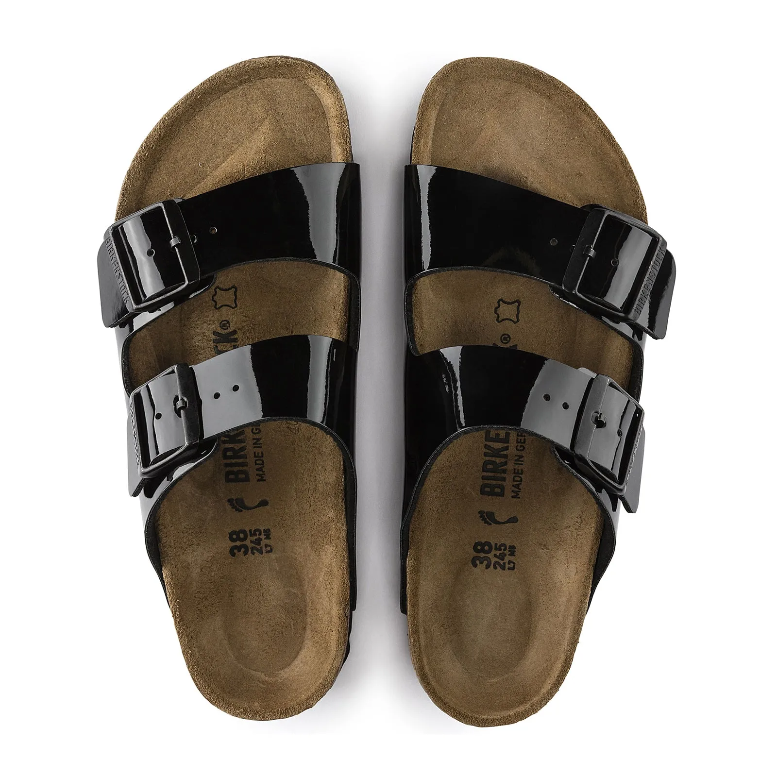 Birkenstock Arizona Narrow Slide Sandal (Women) - Black Patent Birko-Flor