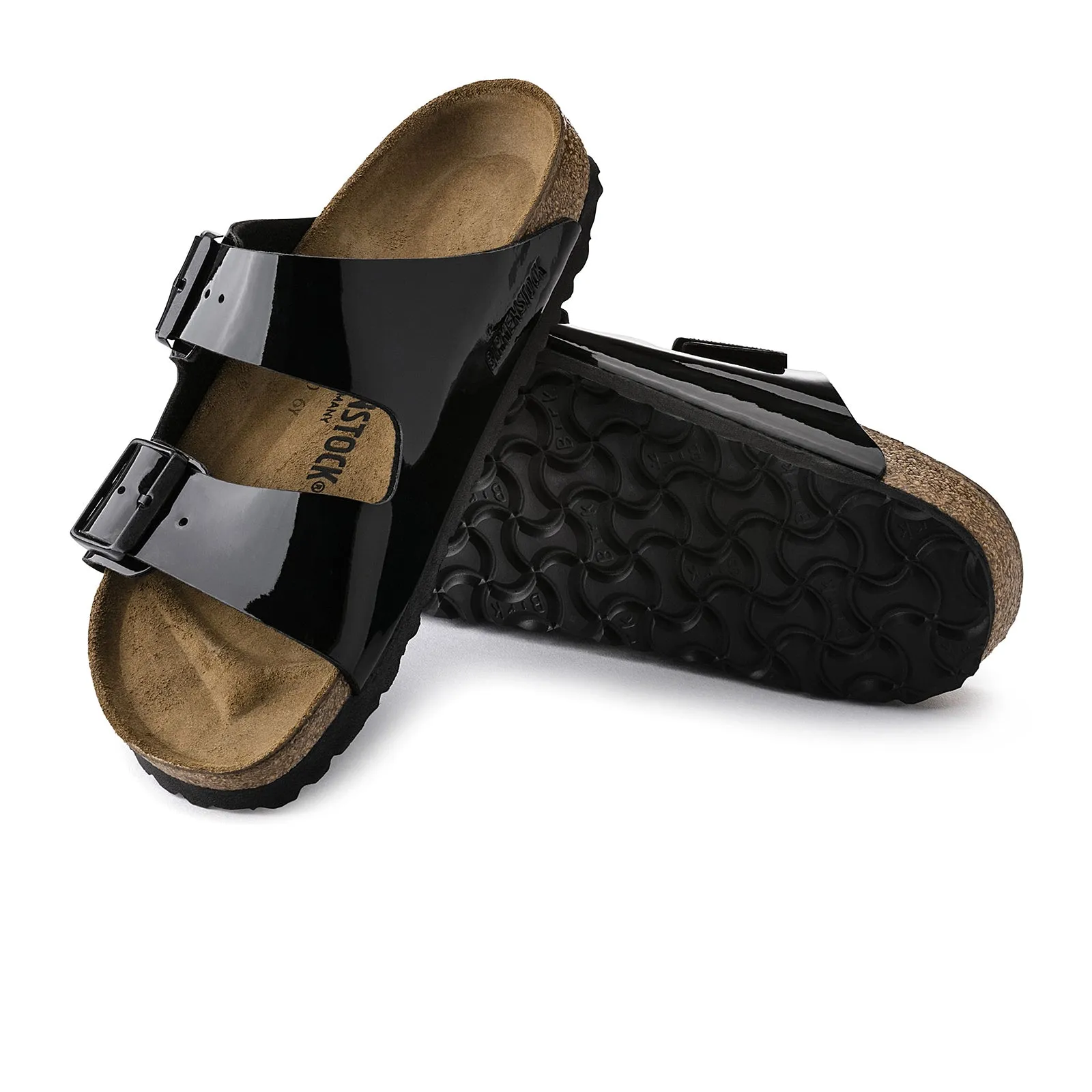 Birkenstock Arizona Narrow Slide Sandal (Women) - Black Patent Birko-Flor