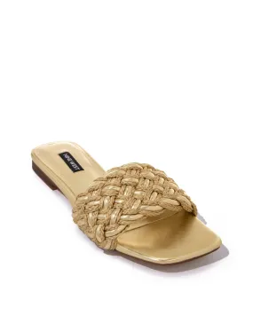 Braided Slide Sandal Gold