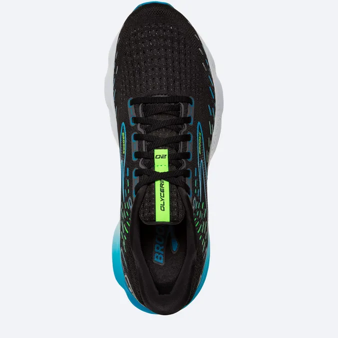 Brooks men's running shoe Glycerin 20 Neutral cushioning 1103821D006 black-ocean blue-green