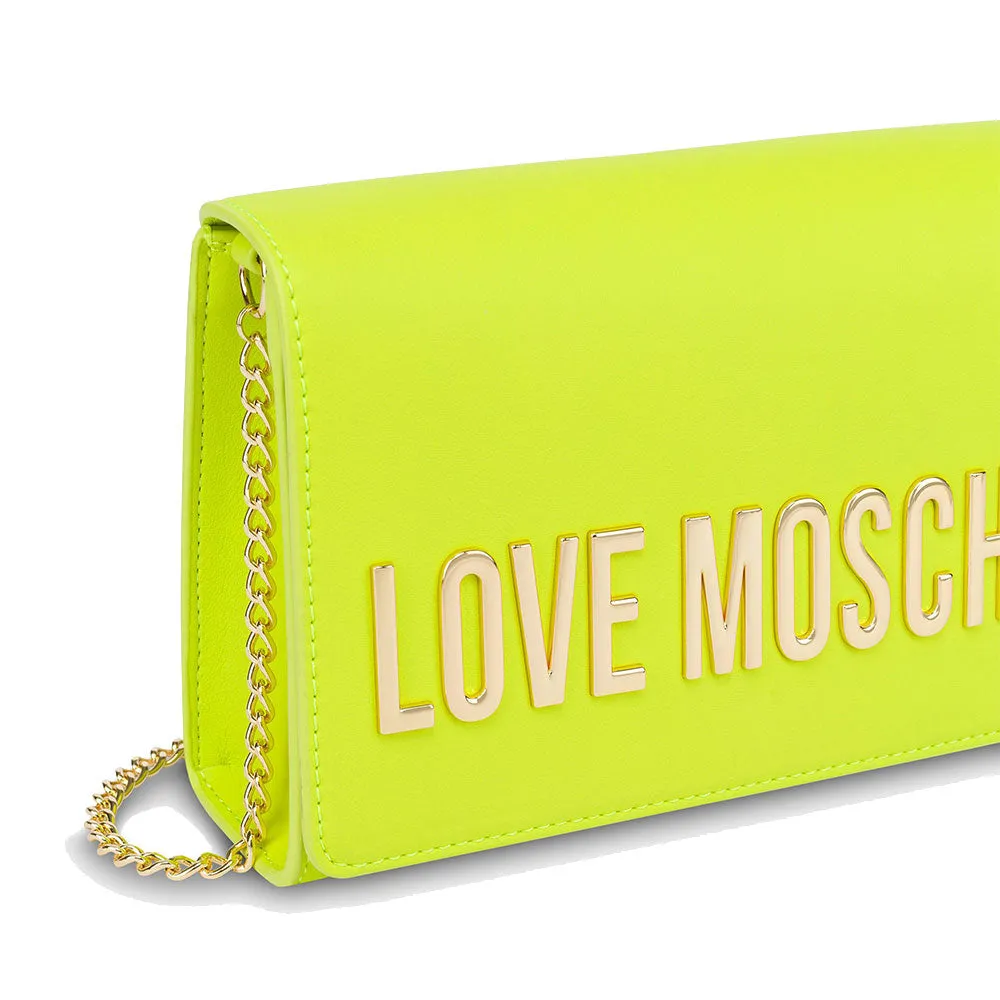 Clutch Donna con Tracolla LOVE MOSCHINO linea Smart Daily Maxi Lettering Lime