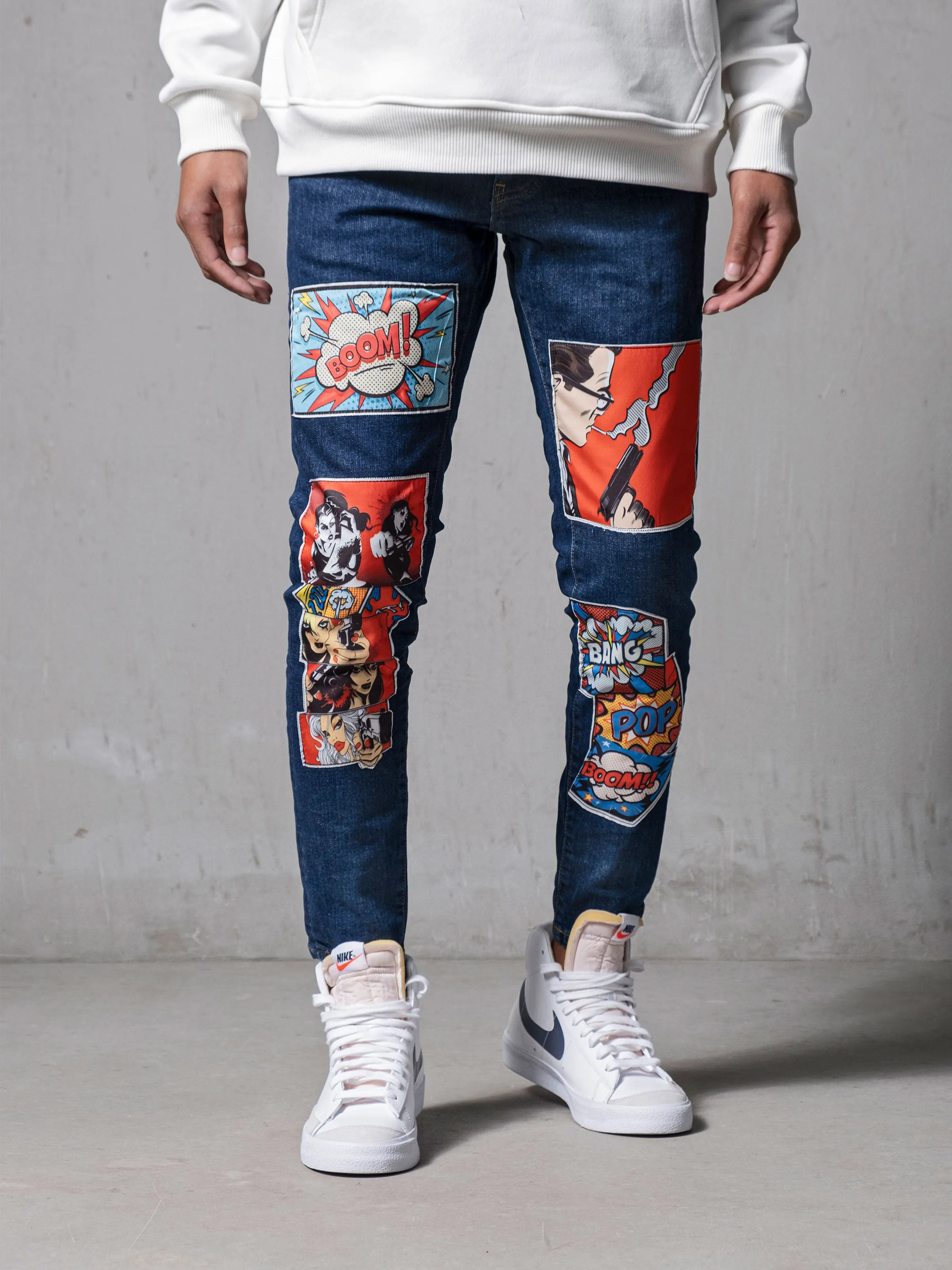 Comic Books Navy Jeans