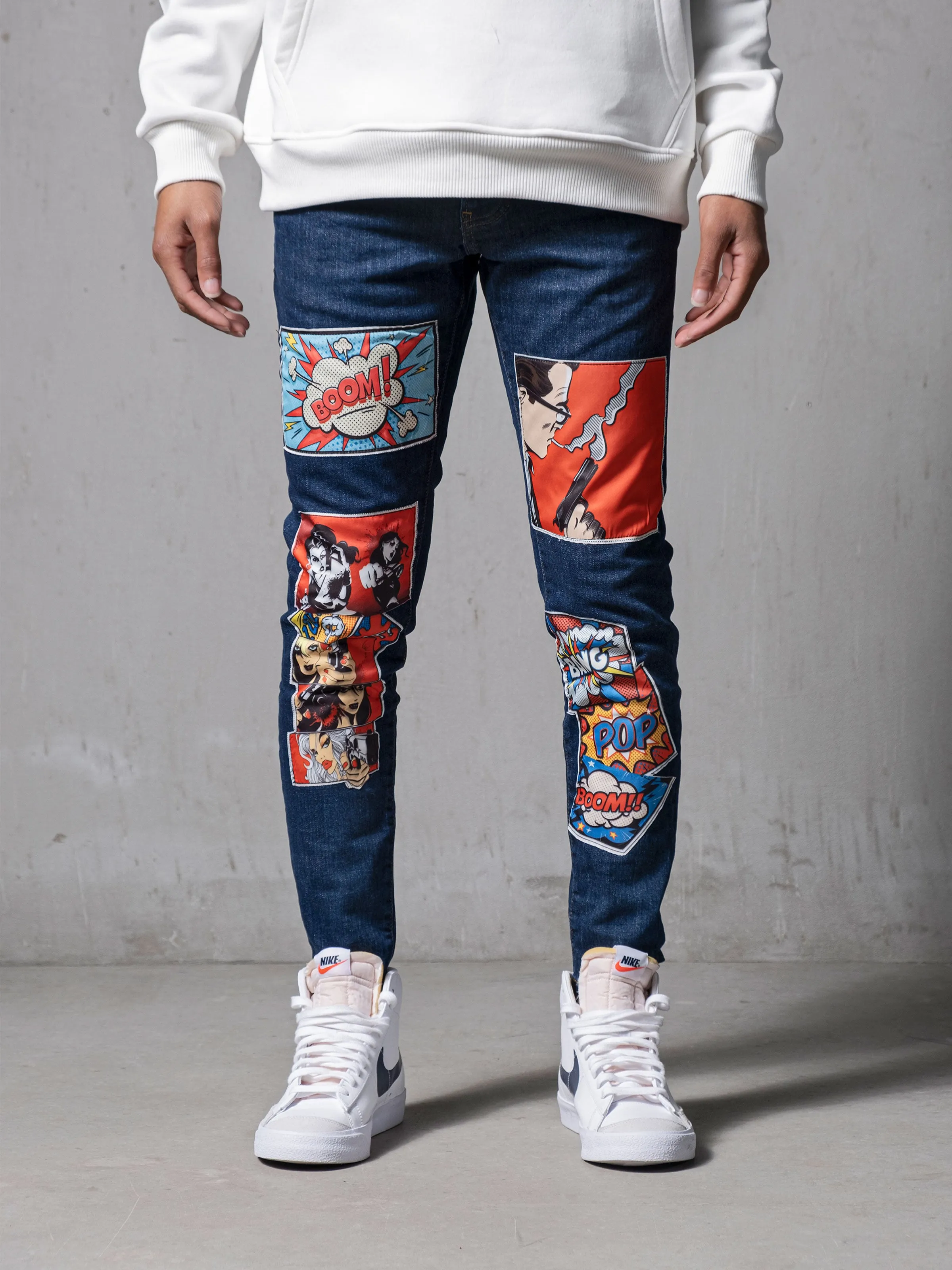 Comic Books Navy Jeans