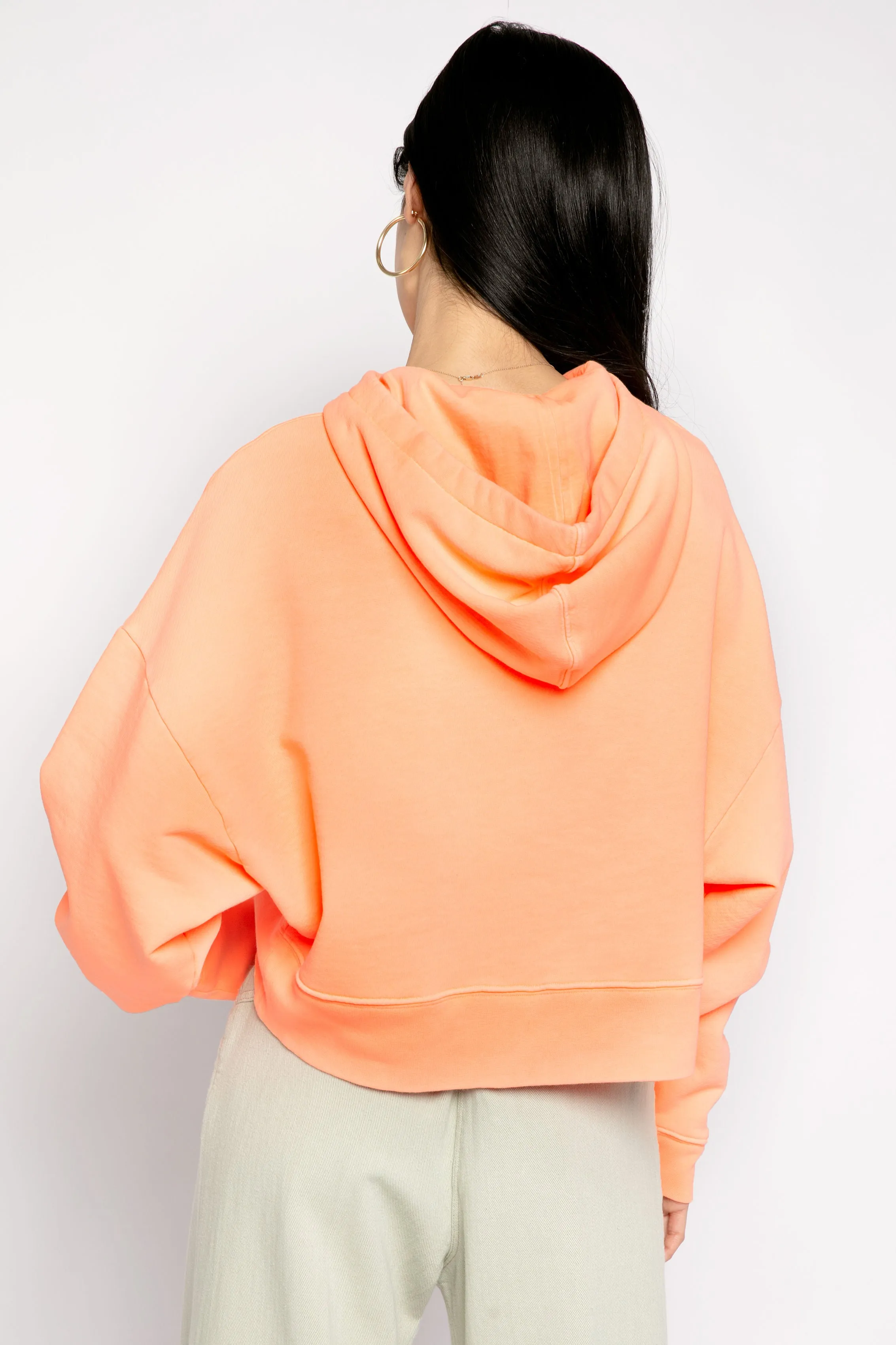 Cotton Hoodie in Light Orange