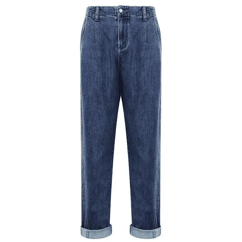 Elastic Waist Tapered Jeans