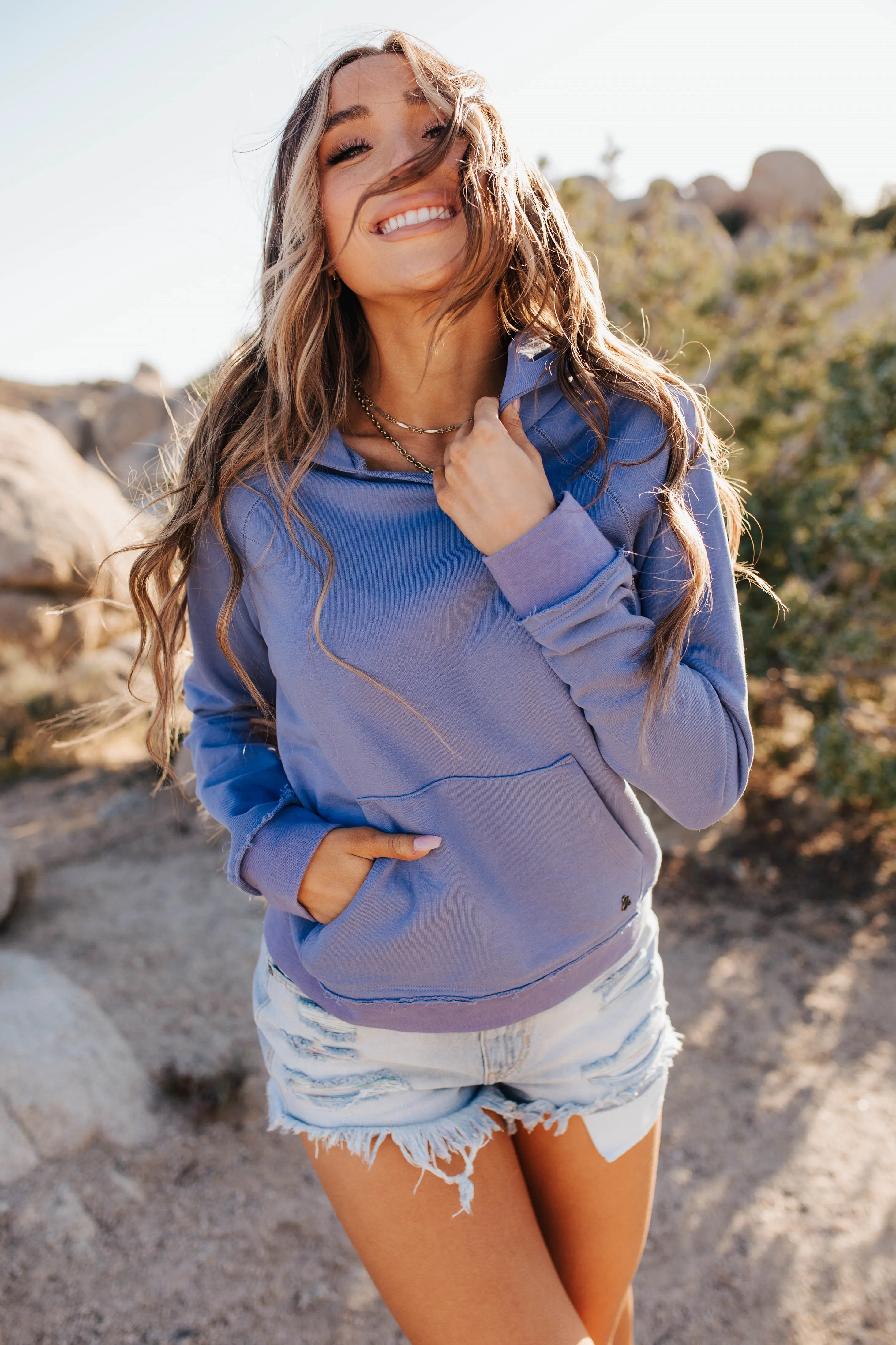 Elevated Sweatshirt Edge- Periwinkle Promise