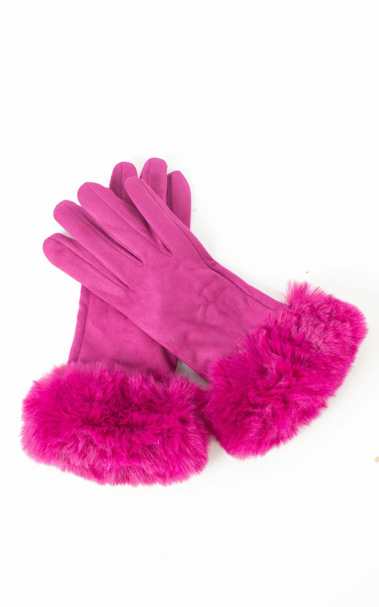 Faux Fur Gloves | Plum