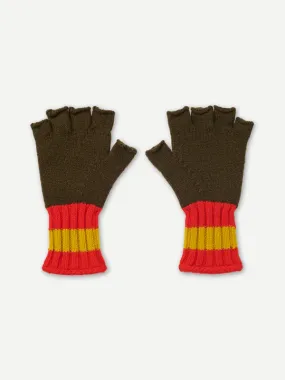 FELTED FINGERLESS GLOVES MILITARY