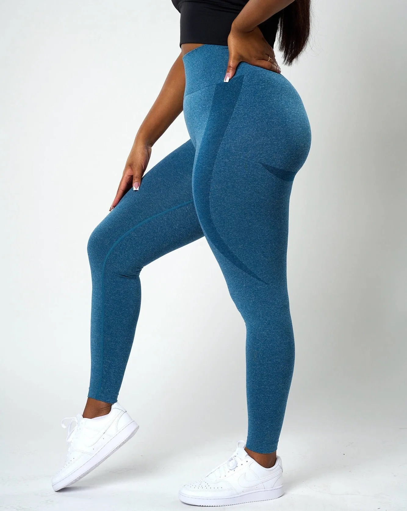 Fiorela Curve Leggings - Slate Blue