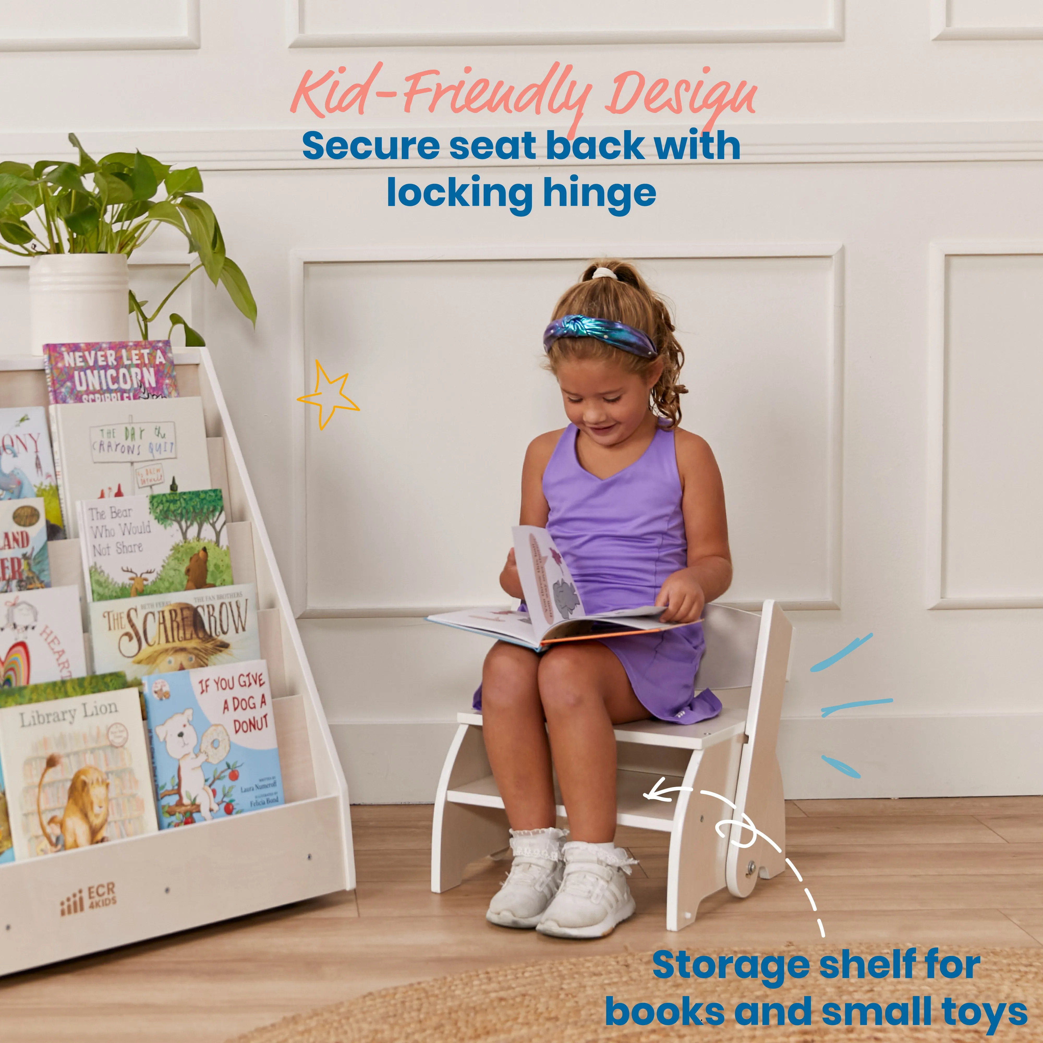 Flip-Flop Step Stool and Chair, Kids Furniture