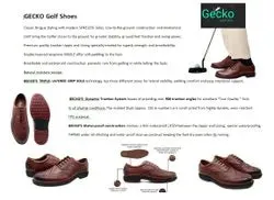 Gecko Men's Leather Golf Shoe (Dark Tan)