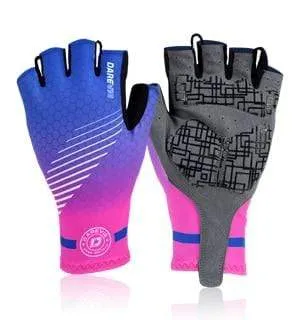 Half Finger Cycling Gloves Gel Pad Shockproof Cycling Gloves Breathable Bike Gloves No Velcro Biking Gloves Road MTB