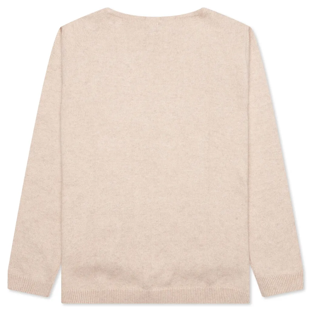 Heart Knit Sweater - Beige