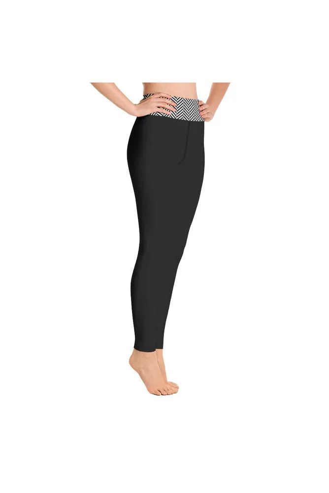 Herringbone & Black Yoga Leggings