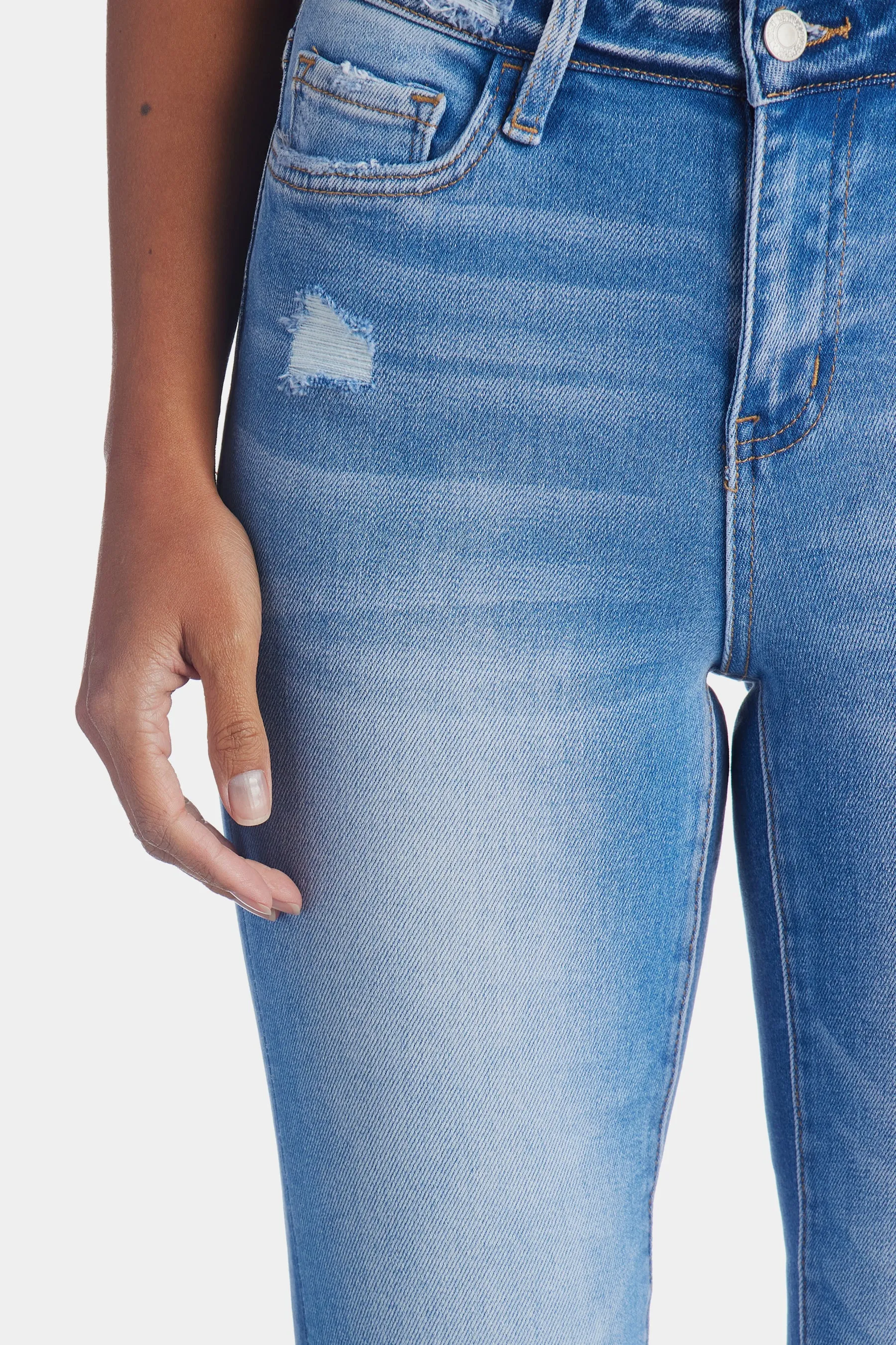 High Rise Crop Flare Jeans