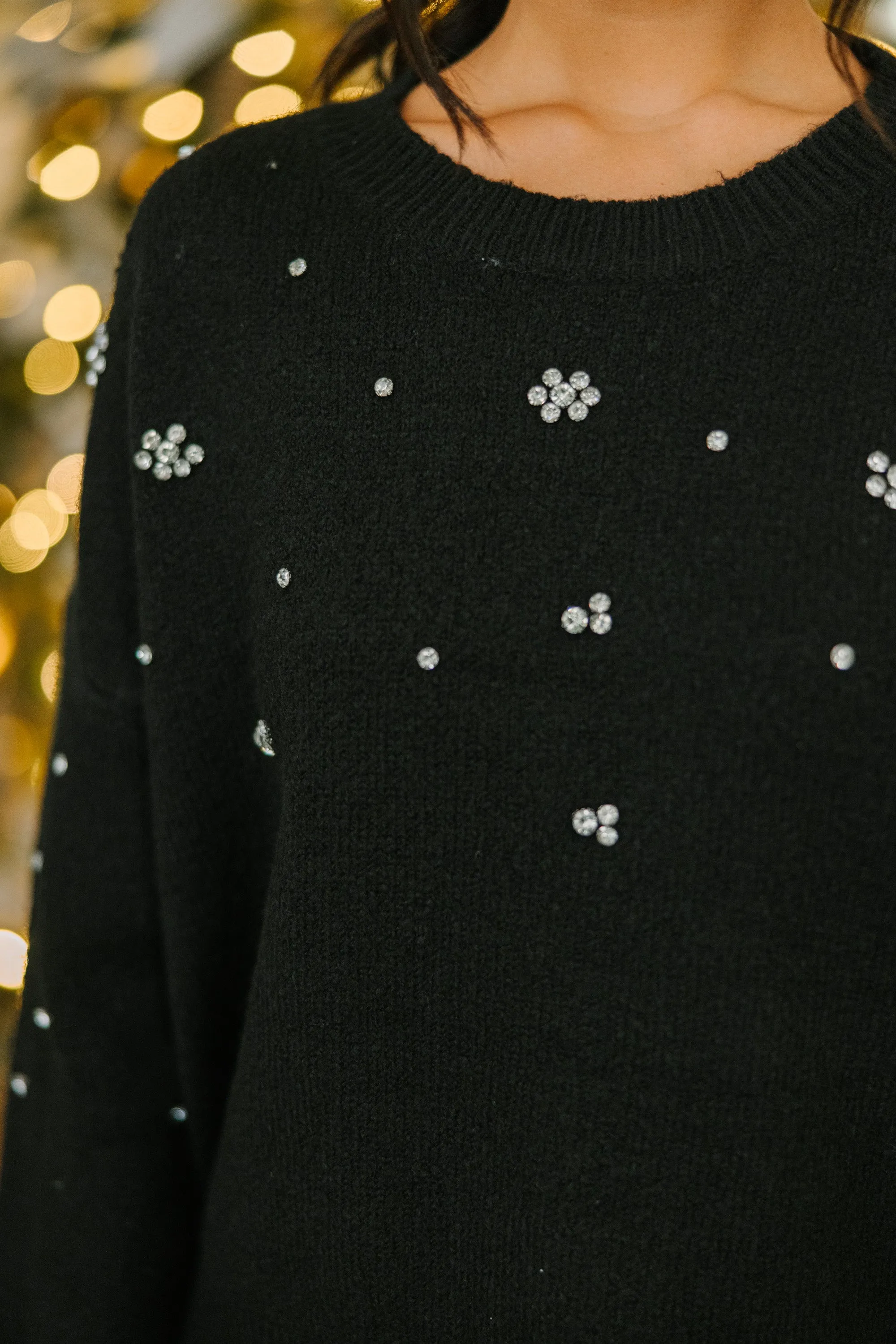 It's All Good Black Embellished Sweater