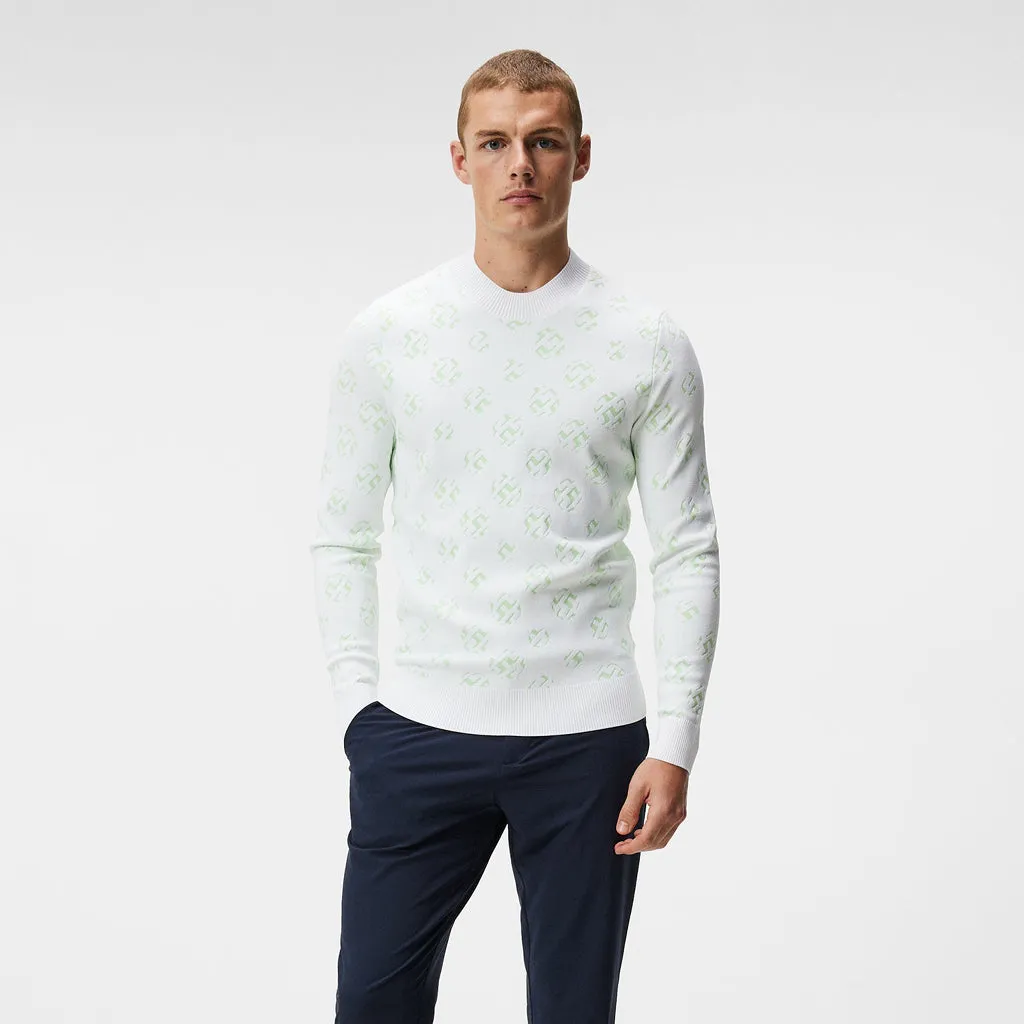 J. Lindeberg Gus Jacquard Sweater White Sphere Dot