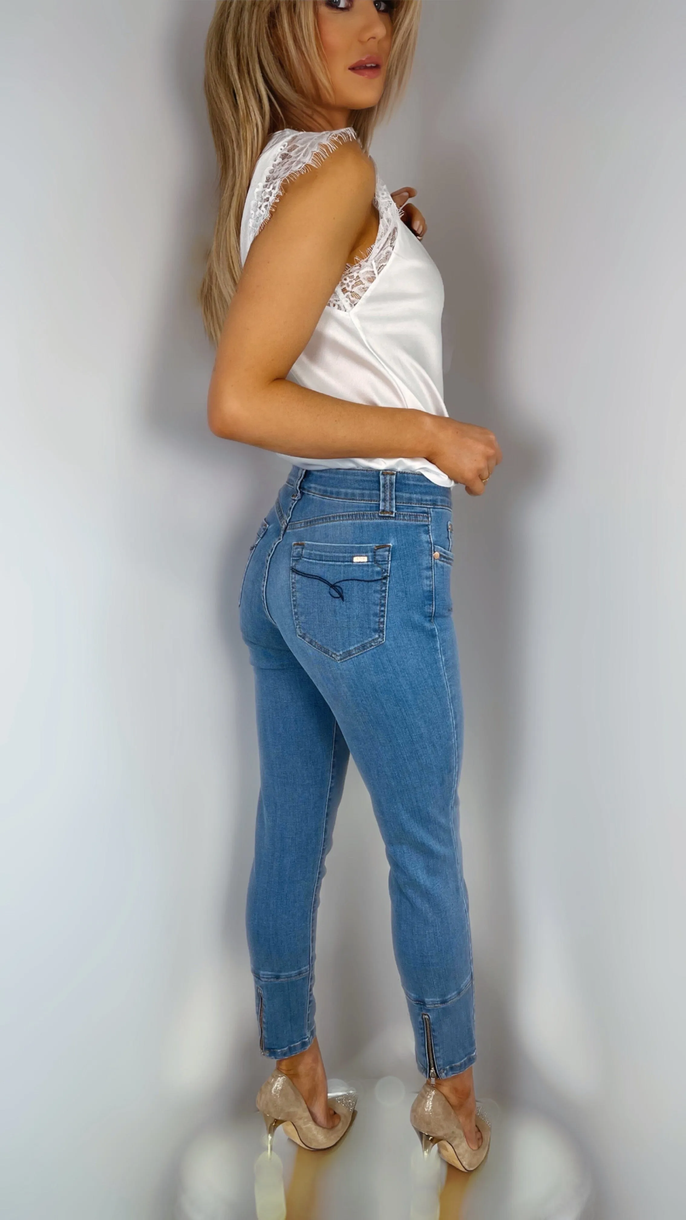 JQ DENIM CROPPED JEANS