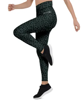 Leopard Black Leggings - Sale