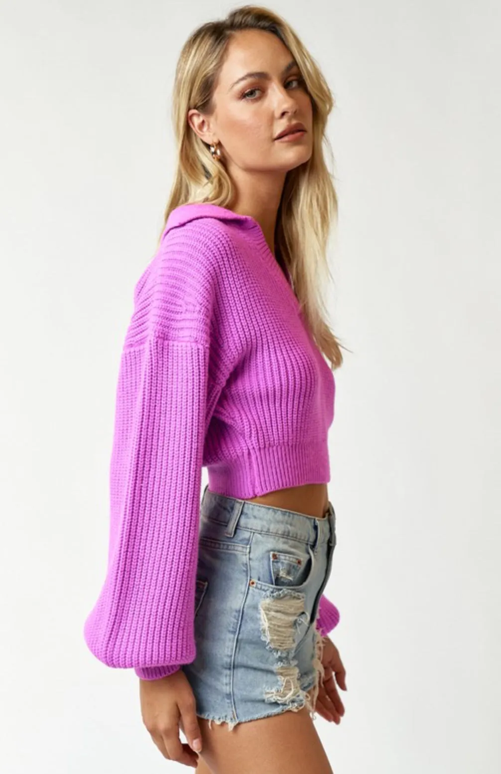 Magenta v neck sweater