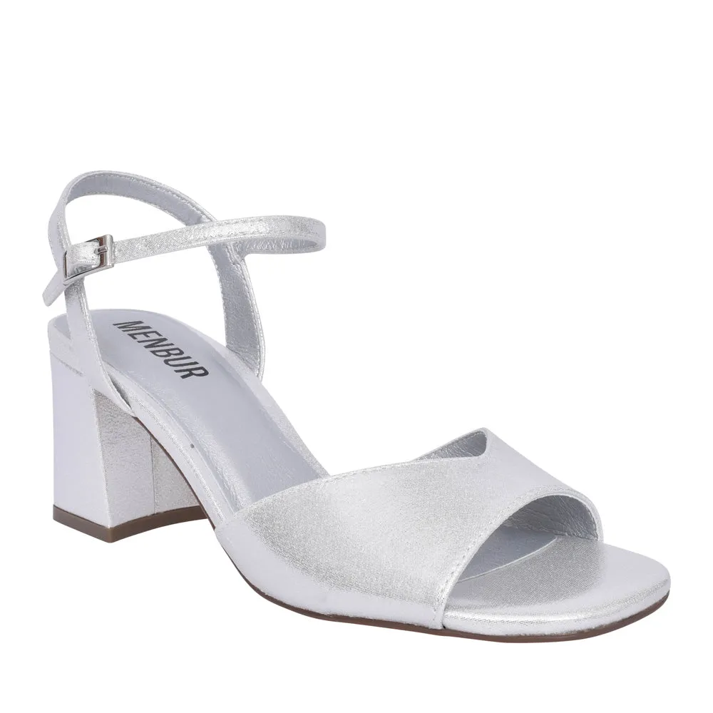 Menbur Block Heel Sandals Silver