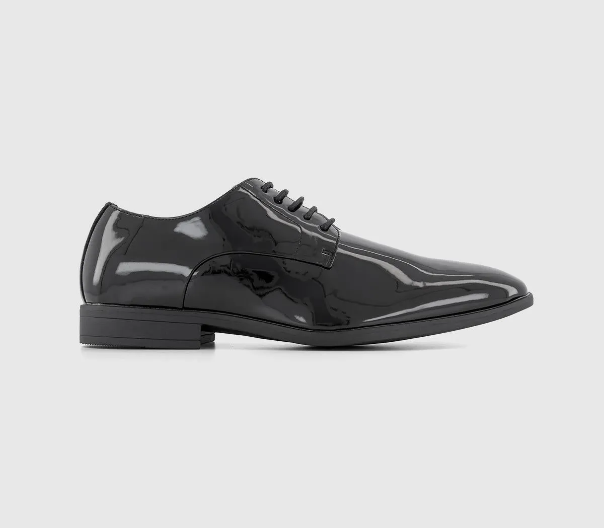 Mens Office Moreland Patent Derby Shoes Black Patent