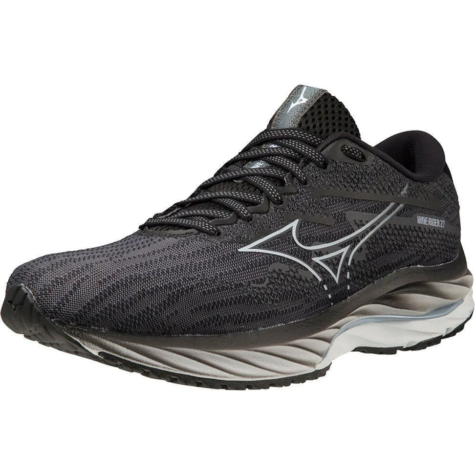 Mizuno Wave Rider 27 WIDE FIT (D) Womens Running Shoes - Black