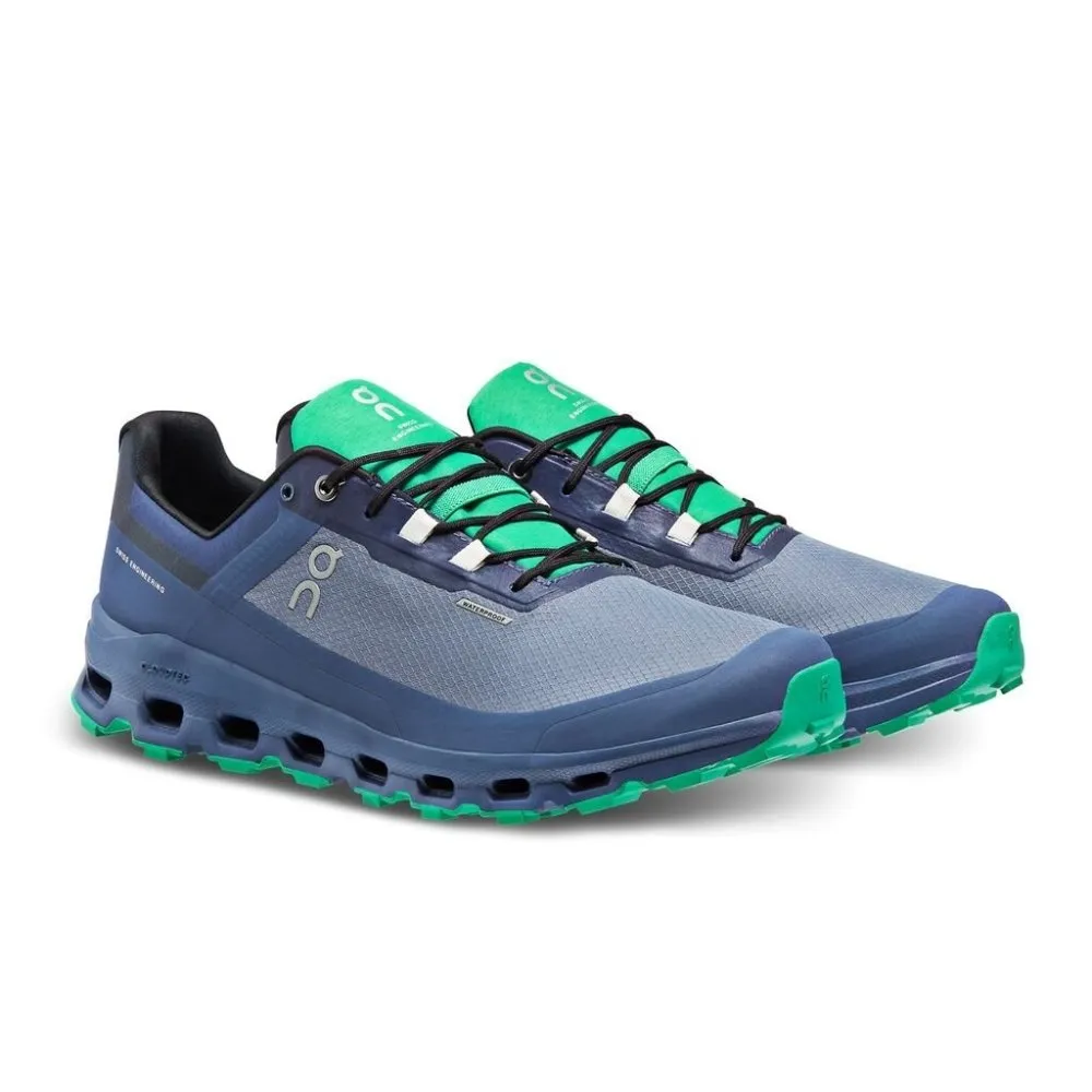 On Men's Cloudvista Waterproof Trail Running Shoes - Metal/Denim