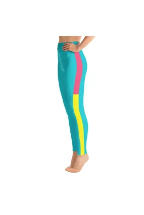 Pink/Yellow/Cyan Yoga Leggings