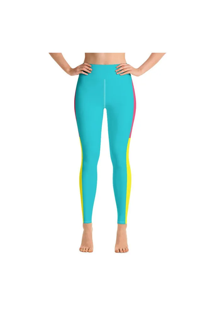 Pink/Yellow/Cyan Yoga Leggings