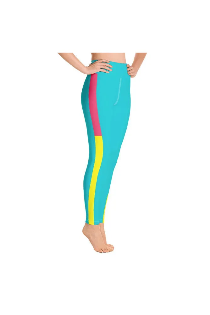 Pink/Yellow/Cyan Yoga Leggings