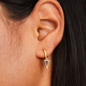 Real Gold-Plated Triangle Lapis Hoops