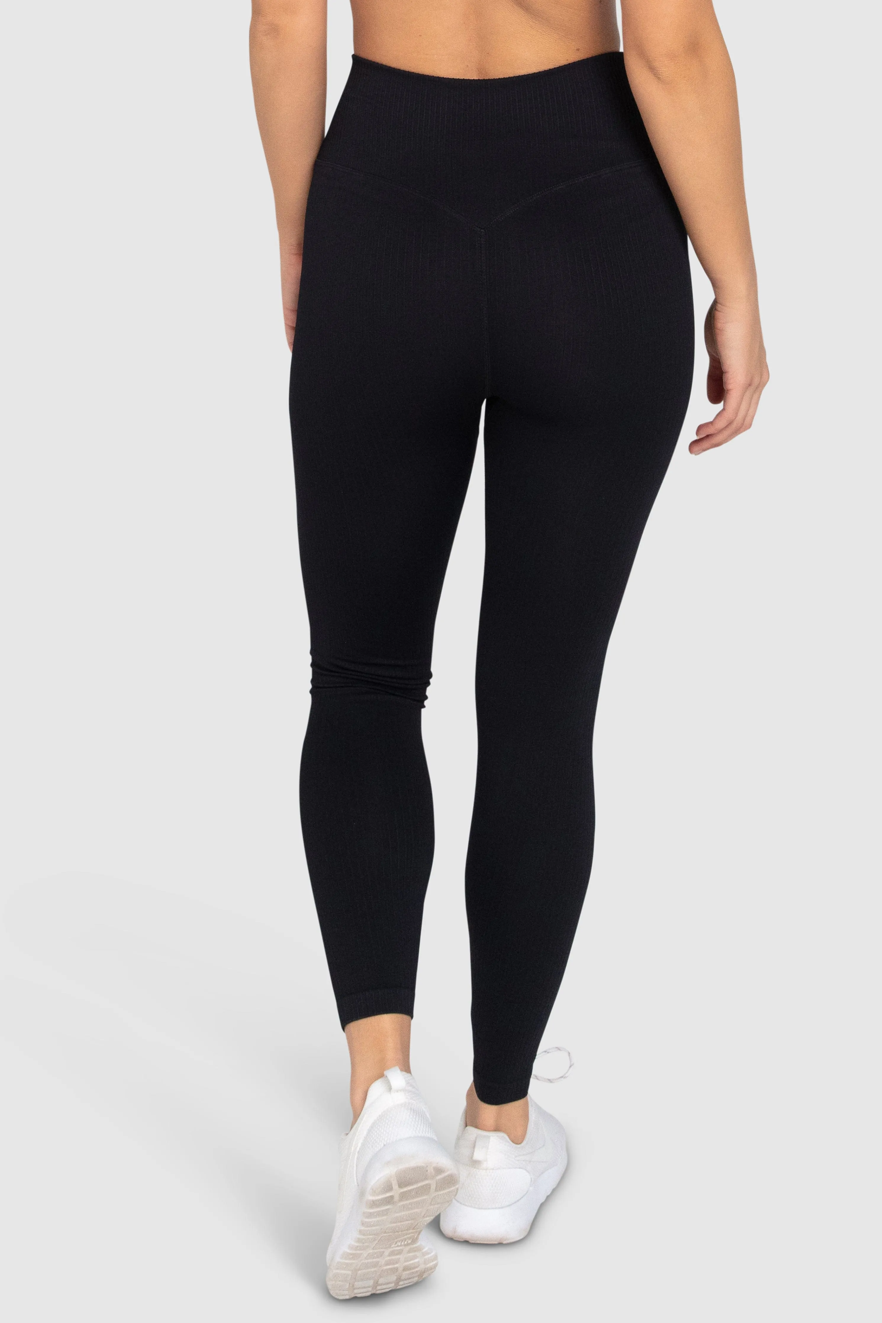 Ribbed Seamless Leggings - Midnight Black