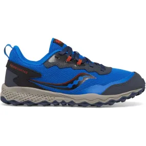 Mens Saucony Peregrine KDZ Junior Trail Running Shoes - Blue - Lightweight, Durable, All-Terrain Performance