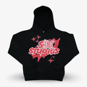 Stainbandz Puff Print Pullover Hoodie 'SB Studios' Black / Red