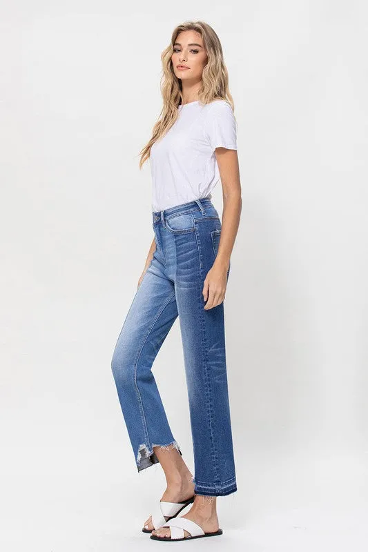 SUPER HIGH RISE CROP STRAIGHT JEANS