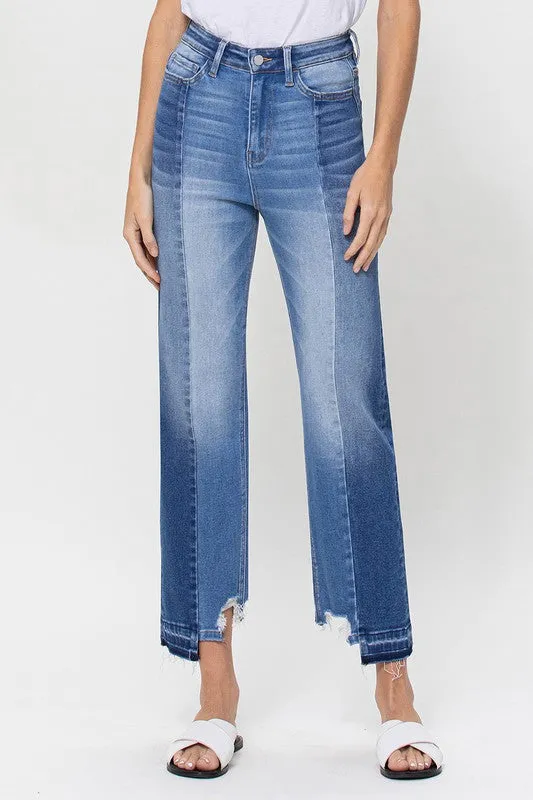 SUPER HIGH RISE CROP STRAIGHT JEANS