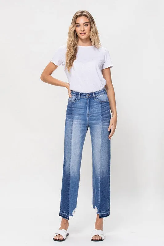 SUPER HIGH RISE CROP STRAIGHT JEANS