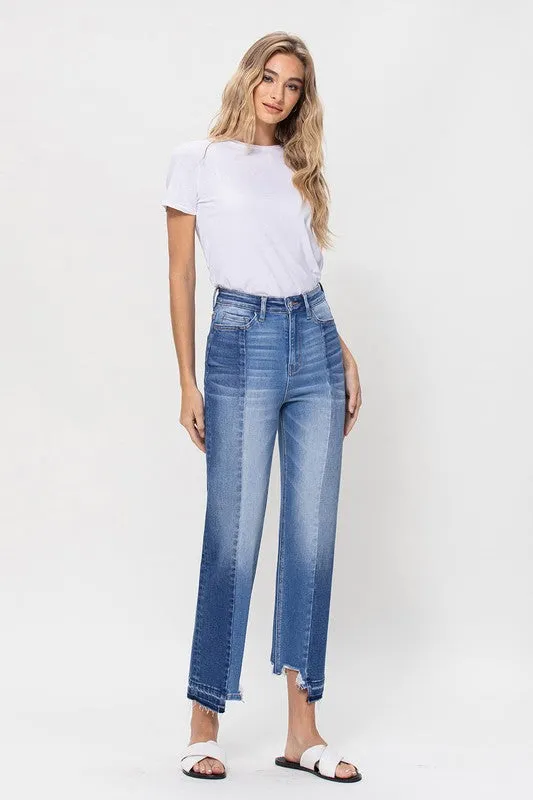 SUPER HIGH RISE CROP STRAIGHT JEANS