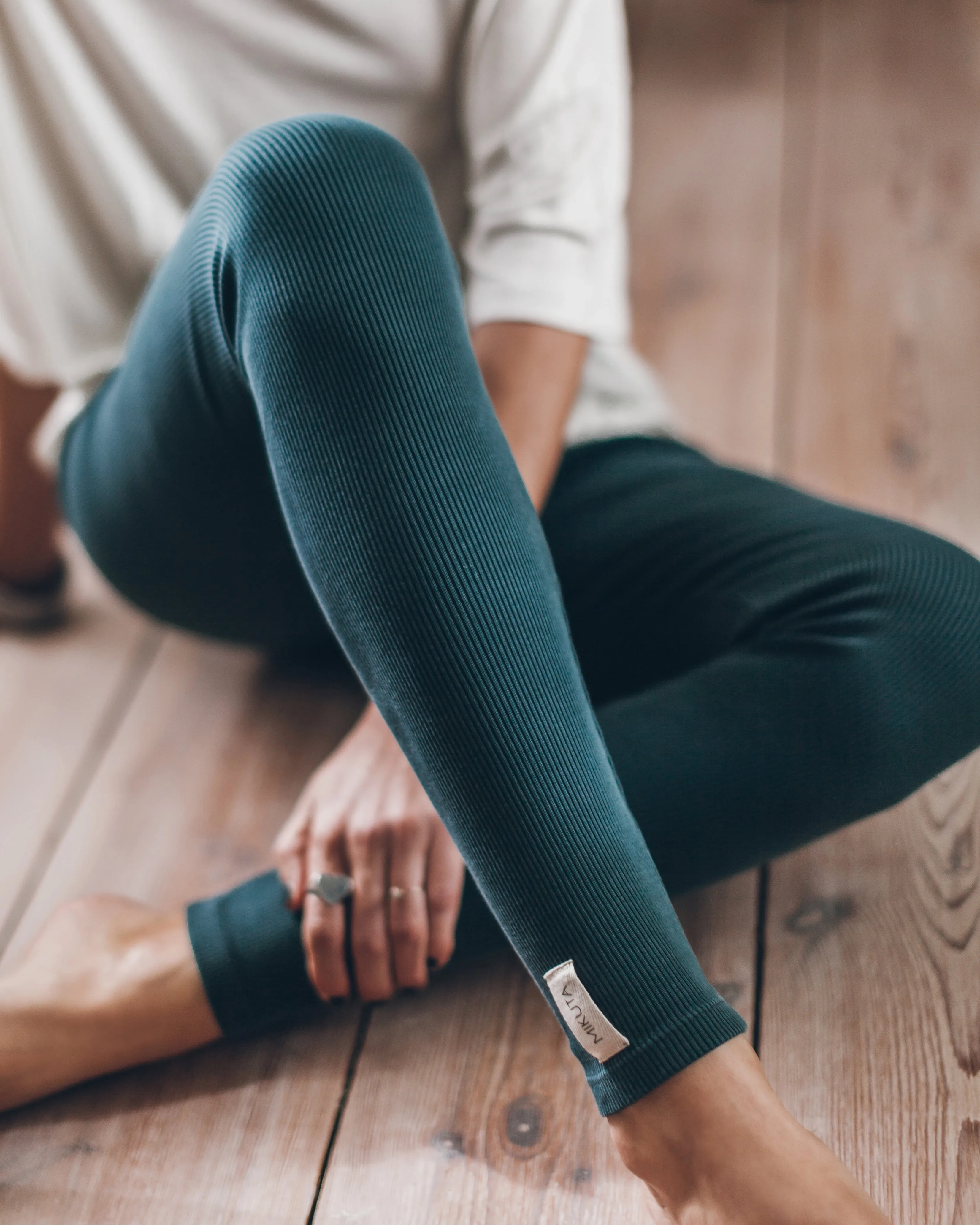 The Teal Ribbed Leggings