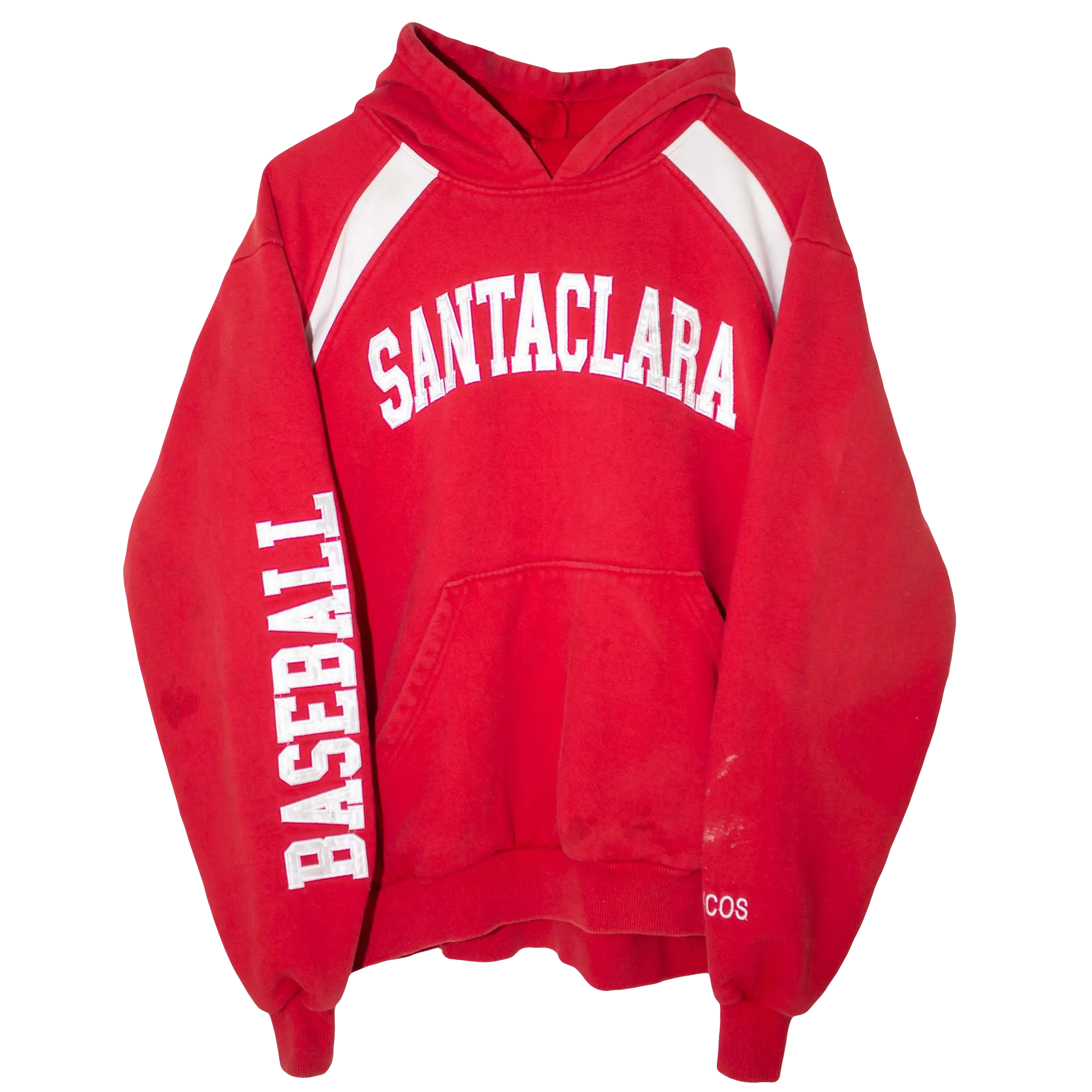 Vintage Embroidered Santaclara Broncos Baseball Hoodie Red/White (L)