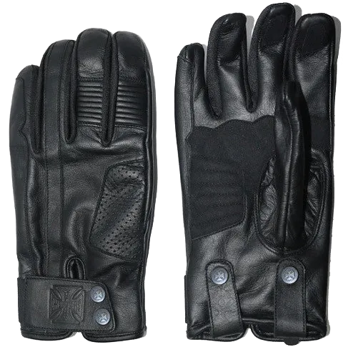 WCC - GRUNGE LEATHER RIDING GLOVE - Black