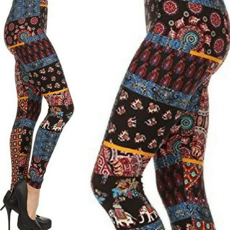 Wicked Soft Abstract Elephant OS Leggings