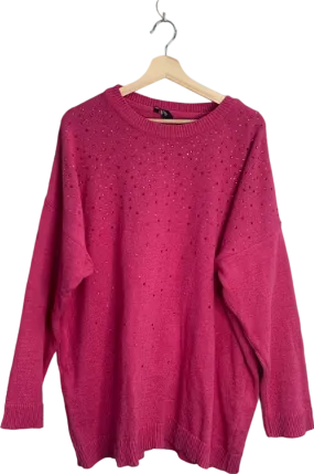 Yours Pink Studded Sweater UK 22/24